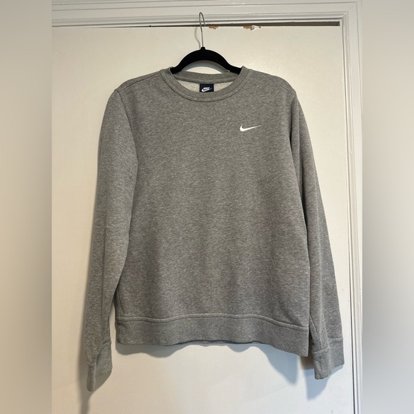 VINTAGE Nike Sweatshirt Mens S Grey Pullover Swoosh Mini Check Crew Neck Y2K. - Picture 1 of 12